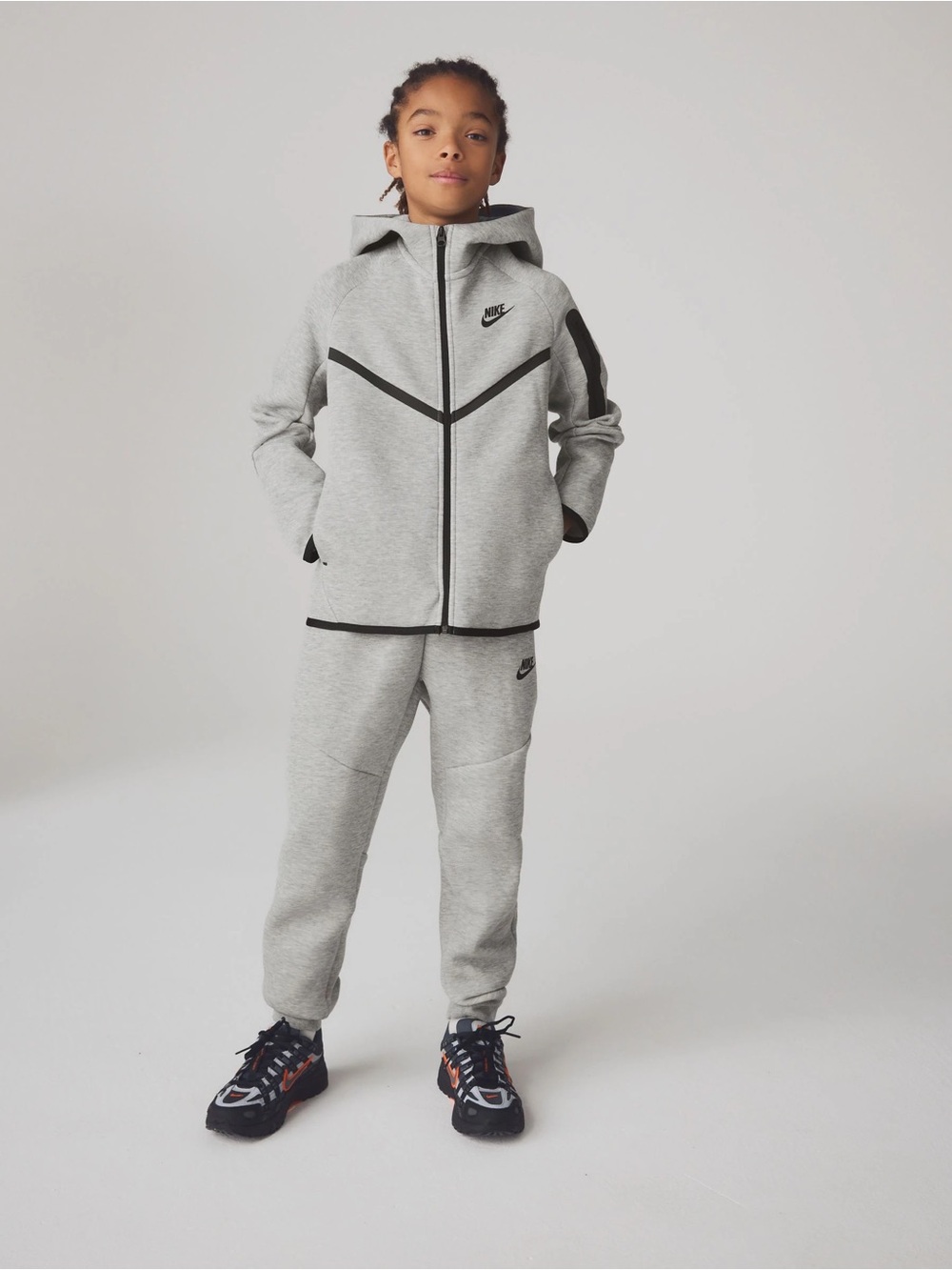 Nike Tech Fleece Hoodie & Joggers Set, Dark Grey/Black